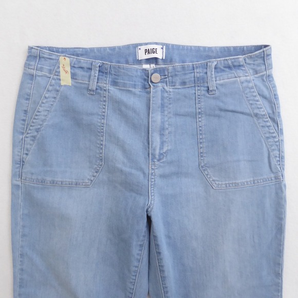 PAIGE Mayslie Jogger Women's Light Blue Wash Denim Cargo Jeans Pants Size 32 - Picture 2 of 12
